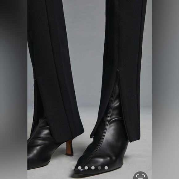 MAEVE by ANTHROPOLOGIE Womens Split Hem Pants Black Size 0 Ankle Zip High Rise - Picture 1 of 15